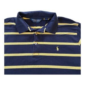Polo Golf Ralph Lauren Striped Polo Shirt Mens L Yellow Blue Golfing‎